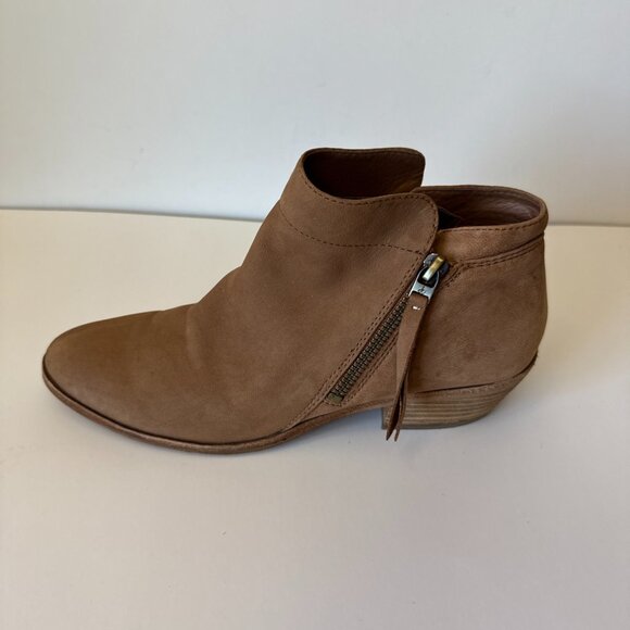 Sam Edelman Packer Ankle Boots Women’s Sz 8.5 Brown Suede Brown Side Zip - Picture 6 of 16